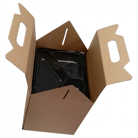 Pudełko z uchwytem DIETA BOX na pojemniki obiadowe, 190x230x230/305mm, opakowanie 50szt