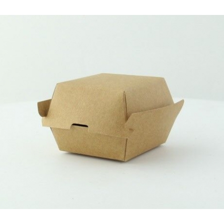 FINGERFOOD - mini pudełko hamburger KRAFT 54x58x49mm op. 50 sztuk