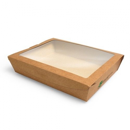 Pudełko brązowe sałatkowe 1000ml 200x155x45mm PURE biodegradowalne op. 40 sztuk