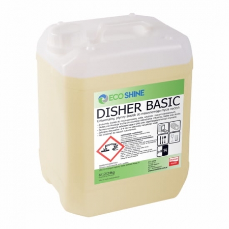 Uniwersalny płyn myjący do zmywarek gastronomicznych DISHER BASIC 6kg / 5L ECO SHINE