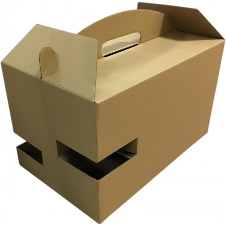 Opakowanie kartonowe na 4 pojemniki i 2 butelki z uchwytem DIETA BOX op.50szt.