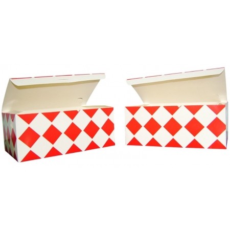 Pojemnik papierowy FOOD BOX na kurczaki, 125x205x85mm, czerwona kratka 100szt.