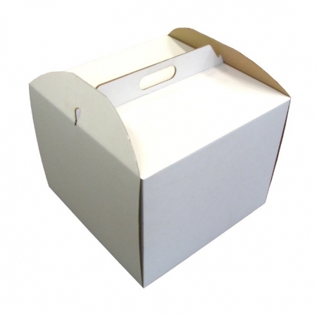 Pudełko na tort wysokie z rączką 30,5X30,5X25cm gruby karton op.25szt