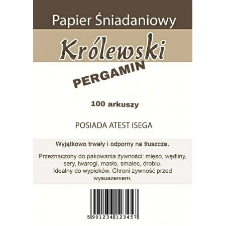 Papier pergamin Królewski biały 25x35cm op. 100sztuk