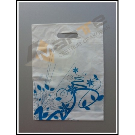 Reklamówki torba 30x40 niebieskie kwiaty op. 50sztuk